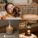 Candeldo Candle Warmer Lamp with Timer: Black Candle Warming Lamp Height Adjustable Wax Melt Warmer Dimmable Modern Farmhouse New Home Bedroom Decor Mothers Day Housewarming Gift for Women