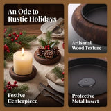 Hatway Wood Candle Holders for Pillar Candles