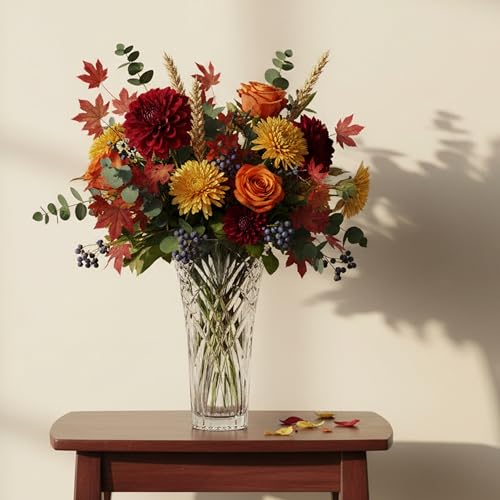Lorren Home Trends Flower Vase Melodia, Made In Italy. 12" Tall, 6" Opening