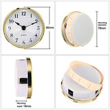 Hicarer 3-1/8 Inch (80 mm) Quartz Clock Insert Fit-up/Insert with Arabic Numeral, Gold Trim, Quartz Movement