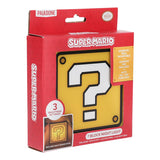 Paladone Super Mario Question Block Night Light, Auto Night Sensor & Portable with Wall Adhesive, Licensed Nintendo Box Lamp