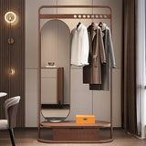 Full Length Mirror, Solid Wood Hanger Floor Hanger Home Bedroom Cabinet Hanger Hanger Integrated Entrance Living Room Clothes Hanger with Mirror, Bedroom Furniture (Color : 80)