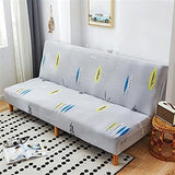 YOPOIY Stretch Futon Cover Elastic Feature Rich Textured High Polyester Futon Slipcover Printed Armless Sofa Cover with Elastic Bottom -10-160-190cm