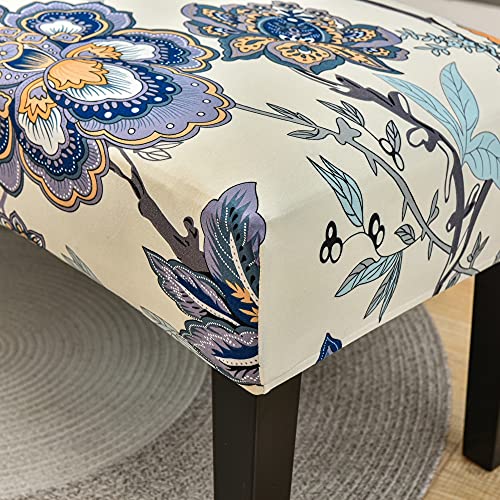HAPPYDOG Stretch Dining Chair Covers Removable Washable Slipcovers for Home Party Hotel Wedding Ceremony (BB-Flower, Pack of 5)