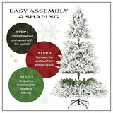 National Tree Company 7.5 ft Pre-Lit Flocked Acacia Slim Artificial Christmas Tree, 350 Clear Lights, 641 Tips, Includes Stand, Green