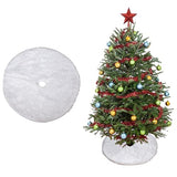 Christmas Tree Skirt Decoration 15" Mini Plush White Faux Fur Xmas Tree Skirt Decorations for Christmas Party Holiday Deco