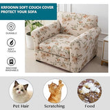 KRFOONN 2 Piece Chair Covers Printed Sofa Covers Couch Covers Washable Armchair Sofa Couch Slipcover Furniture Protector with Elastic Bottom for Living Room (Armchair, 57), Small