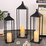 22'' 19'' 17'' Lanterns Decorative Outdoor Indoor, Set of 3 Floor Lanterns