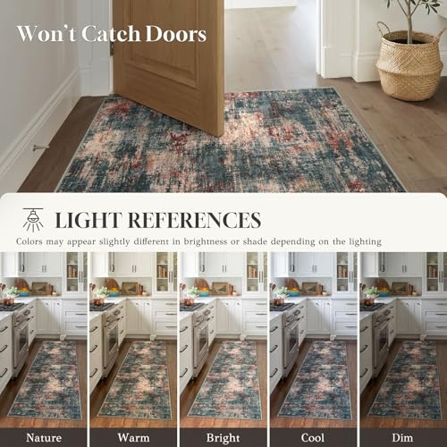 Abstract Washable 2x6 Hallway Runner Rug Non Slip Kitchen Runner