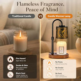 Dimmable Candle Warmer Lamp with Timer Adjustable Height for Scented Jar Candles Electric Candle Wax Melt Warmer for Home Decor Christmas Birthday Gifts for Women Mom(Hummingbird)