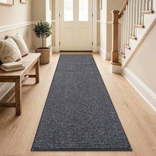 BEQHAUSE Hallway Runner Rugs 2x7, Hallway Rug Non-Slip Washable, Charcoal