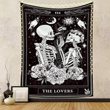 Naykow Skull Tapestries Black and White Skeleton Gothic Grunge Dark Witchy Wall Hanging Decor Tapestry for Bedroom Aesthetic Alt Room (30x40 inches vertical)