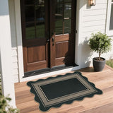 Easy Jute Outdoor Mats for Front Door, 2x3 Small Washable Kitchen Rugs, Farmhouse Black Throw Rug Non Slip Indoor Outdoor Carpet for Porch Entryway Foyer