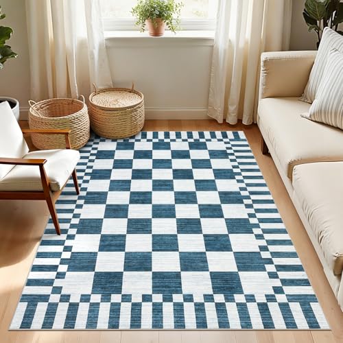 GarveeHome Checkered Rug 3x5 Area Rugs for Living Room Washable Nursey Rug