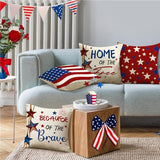 4th of July Pillow Covers 18x18 Set of 4 America Flag Stars Independence Day Decorations Home of The Free Memorial Day Patriotic Throw Cushion Case for Home Sofa Couch