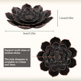 Incense Burner, Incense Holder for Sticks, Brass Lotus Incense Base with Removable Ash Catcher for Home Decor, Meditation, Yoga and Divination