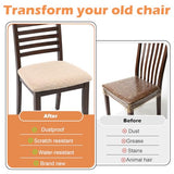 Kifmurase 6Pcs Stretch Chair Seat Covers, Removable Washable Dining Room Chair Covers, Anti-Dust Seat Cushion Slipcovers, Kitchen Seat Slipcovers for Home, Restaurant, Banquet