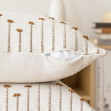 LILEPOY Boho Throw Pillow Covers 18x18 Set of 2 Neutral Decorative Textured Cushion Case Farmhouse Pillowcase Modern Square Pillow Covers for Sofa,Couch, Living Room,Beige and Brown