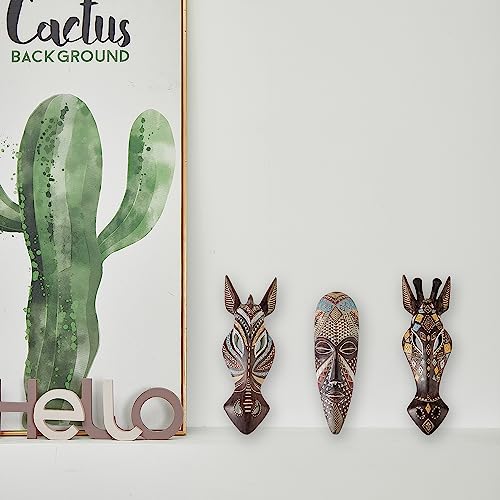 OTARTU African Mask Wall Sculpture Hand Carved African Tribal Wall Mask Art