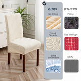Dining Chair Covers, Chair Covers for Dining Room Stretch Parsons Chair Slipcover, for Dining Room Kitchen Chair Protector Cover, Removable, Washable (Beige, 6 Pack)