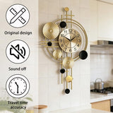 Large Wall Clocks for Living Room,Silent Non Ticking,Battery Operated Oversized Round Modern Wall Clock for Bedroom,Farmhouse,Office Wall Decor-17.8x30.7Inch(Golden)