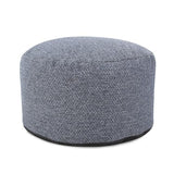 Howard Elliott Collection Round Foot Pouf Panama Indigo