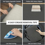 Washable Runner Rug 2x5 Non Slip Runners for Hallways Entryway Runner Indoor, Kitchen Throw Rug Woven Cotton Floor Carpet for Hall Entrance Bedroom, Grey/Black