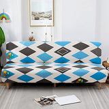 YOPOIY Premium Polyester Futon Cover Stretch Futon Slipcover Printed Armless Sofa Cover with Elastic Bottom Washable for Kids Dog Cat -7-160-190CM