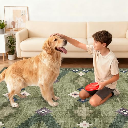 GarveeHome Geometric Area Rug 9x12 Washable Rugs for Living Room Bedroom