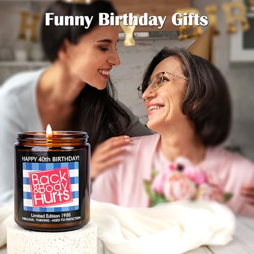 40th Birthday Gifts Women Men, 40th Birthday Decorations for Women Men, Funny 40 Birthday Candle Gifts for Him Her Mom Dad Husband Wife Best Friends Sister, 1986 40 Year Old Gag Gift Ideas