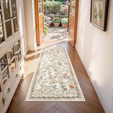 jinchan 2x5 Runner Rug Floral Vintage Washable Area Rug, Orange