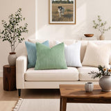 Simmore Fall Soft Sage Green Flannel Throw Pillow Covers 12X20 Set of 2