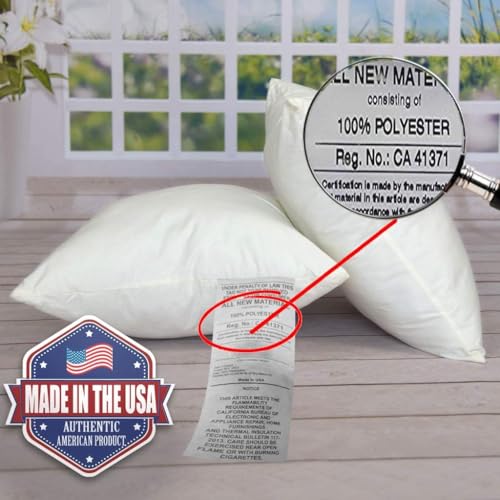 MSD 3 Pack Pillow Insert 26x26 Hypoallergenic Square Form Sham Stuffer Standard White Polyester Decorative Euro Throw Pillow Inserts for Sofa Bed - Made in USA (Set of 3) - Machine Washable and Dry