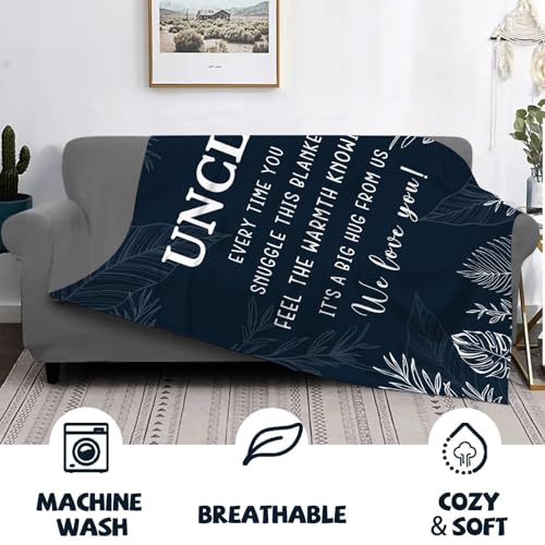 Uncle Gifts - Best Uncle Blanket for Fathers Day, Birthday, Christmas & Thanksgiving - 50" x 60"