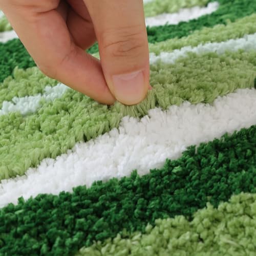 Panstar Green Leaf Kids Rug, Monstera Shaped Rug for Bedroom Bathroom Non Slip Microfiber Tufted Plant Large Bath Mat Boho Home Decor Large Size 43"X36"