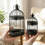 Vela Lanterns Decorative Bird Cage Candle Holders, Medium & Mini, Black