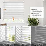 LazBlinds 2-inch Cordless Faux Wood Blinds with Royal Valance, Room Darkening Horizontal Window Blinds, Inside Mount Blinds for Windows - Fit for Window 34.625" W x 36" H - White