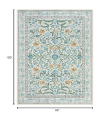 Lahome Light Blue Bedroom Rug 8x10 Under Bed, Boho Washable Rugs for Living Room Nursery, Soft Wool Vintage Low Pile Carpet for Dining Room Girls