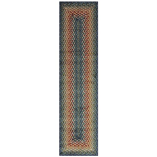 Maples Rugs Marion Braided-Style Print Runner Rug, 2' x 8', Multi-Color