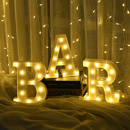 LED Marquee Letters Lights BAR Sign Letter Lamp for BAR Pub Home Party Wedding Decoration Battery Powered Christmas Lamp Home Bar Decoration