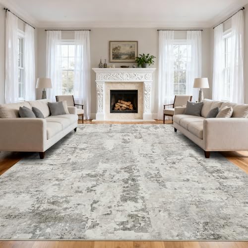 GarveeHome Large Area Rugs 9x12 for Living Room, Neutral Abstract Washable Rug Modern Non Slip Floor Mat Carpet Indoor Beige Accent Rug for Bedroom Dining Room Playroom Nursery Home Decor