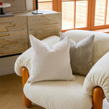 Decorative Corduroy Throw Pillow Covers 18x18 Inch Neutral