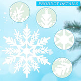 MIAHART 40 Pack Christmas White Snowflake Ornaments 4 Inch White Plastic Glitter Snowflake Ornaments for Christmas Tree Decorations Winter Wedding Xmas Party Supplies
