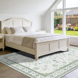8x10 Washable Area Rugs for Living Room (Pale Sage Misty Blue)