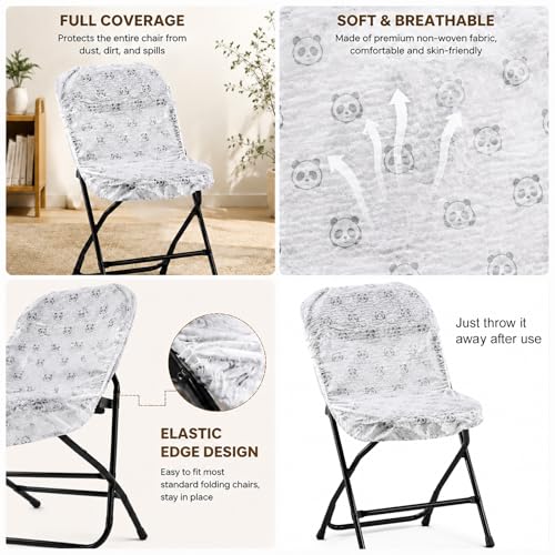 20 Pcs Disposable Chair Covers for Party: Maximum Size 55"X31.5" Biodegradable Disposable Chair Covers for Folding Chairs Reusable As Pillow Covers Or Dust Covers for Home Appliances (20)
