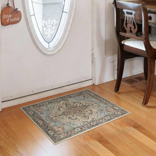 Washable Non-Slip Small Area Rug 16x24, Also a Door Mat or Pet Feeding Mat