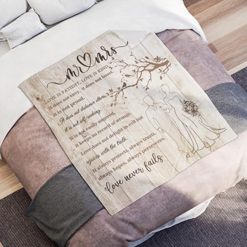 Wedding Gifts for Couples 2026 Soft Blanket, Bridal Shower Gifts for Bride to Be, Anniversary Romantic Gifts for Her, Wedding Gifts for Newlyweds Wedding Throw Blanket 60 * 80