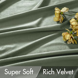 MIULEE Sage Green Velvet Curtains 84 inches 2 Panels - Pinch Pleat Luxury Room Darkening Window Drapes for Bedroom Living Room Blackout Thermal Insulated Super Soft, Back Tab Rod Pocket, W52 x L84