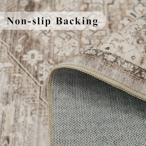 Washable 3x10 Hallway Kitchen Runner Rug Non-Slip Neutral Beside Carpet