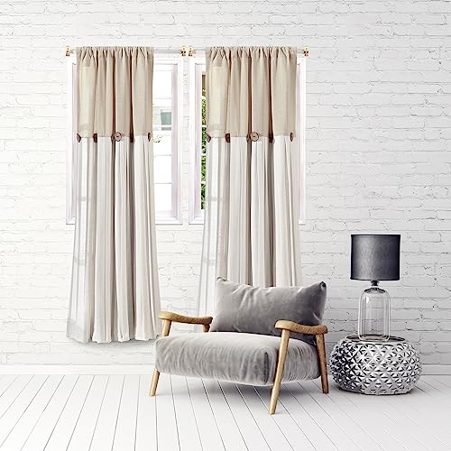 Amazing Drapery Hardware White Swivel Sash Curtain Rods with Brass Ends, Set of 4 (Hardware Included) - Adjustable Length 11-19 Inches, Easy to Install Metal Rods for Doors, Windows, and Sidelights
